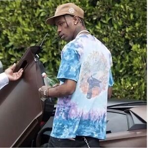 Vintage Liquid Blue Fairy Fantasy Mushroom T-Shirt Tie Dye 1999 / 00’s Size L